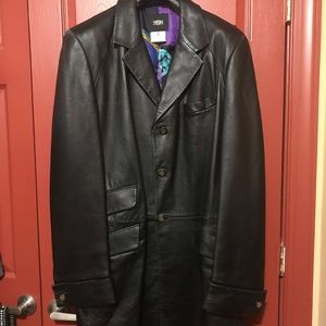Versace Jeans Couture Mens Leater Coat